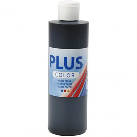 Plus Color hobbyverf, zwart, 250 ml/ 1 fl.