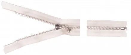 YKK Deelbare Rits Aluminium 45cm 4mm Naturel