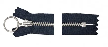 YKK Ritsluiting Aluminium Vast m/Ring 35cm 4mm Marine