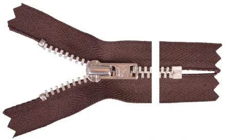 YKK Ritsluiting Aluminium 22cm 4mm Bruin