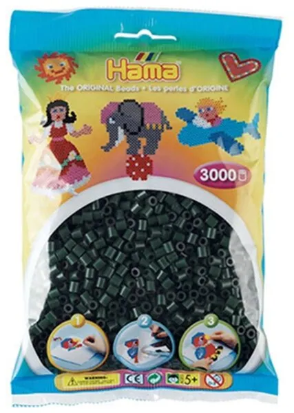 HAMA Midi Kralen 3000 stuks Donkergroen - 0128