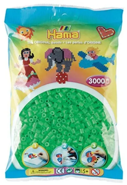 HAMA Midi Kralen 3000 stuks Fluorescerend Groen - 0142