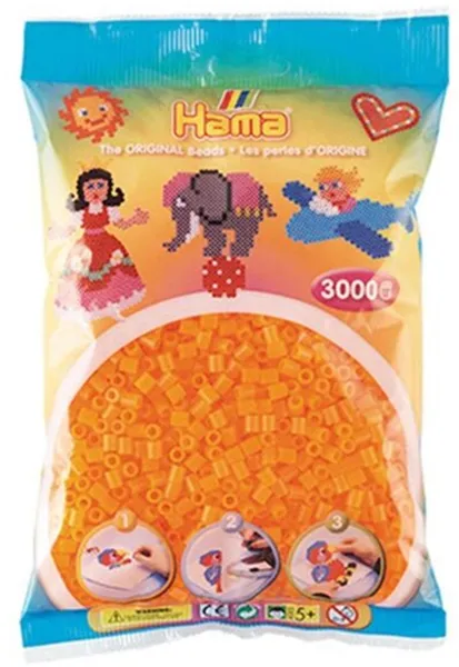 HAMA Midi Kralen 3000 stuks Neon Oranje - 0138
