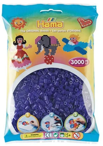 HAMA Midi Kralen 3000 stuks Transparant Paars - 0124