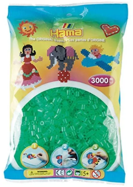 HAMA Midi Kralen 3000 stuks Transparant Groen - 0116
