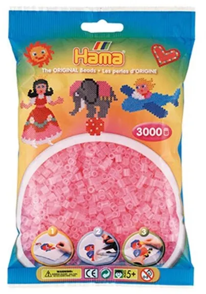HAMA Midi Kralen 3000 stuks Transparant Roze - 0172