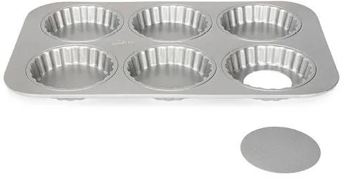 Patisse Silvertop taartvorm voor 6 stuks 38,5 x 24,5 x 2,5 cm - Zilver